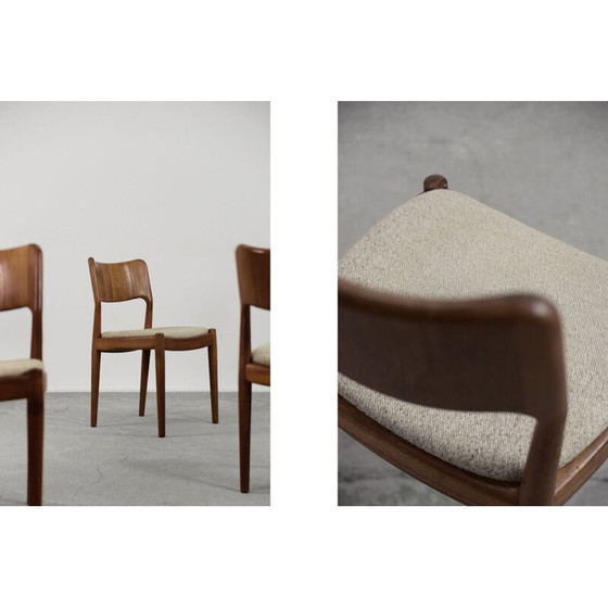 Image 1 of Set van 4 mid-century Deense teakhouten eetkamerstoelen van Glostrup Møbelfabrik, jaren 1960