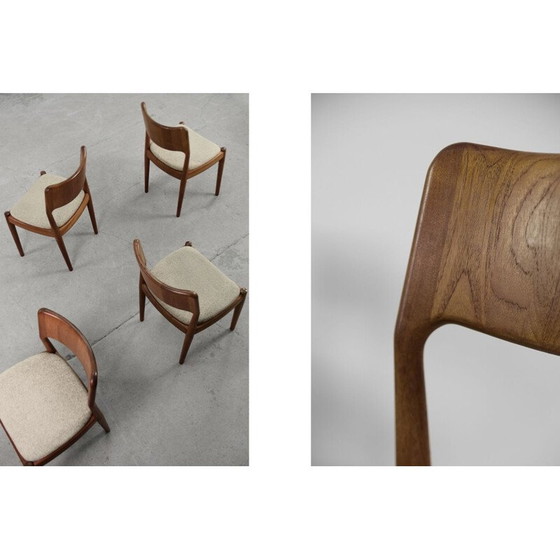 Image 1 of Set van 4 mid-century Deense teakhouten eetkamerstoelen van Glostrup Møbelfabrik, jaren 1960