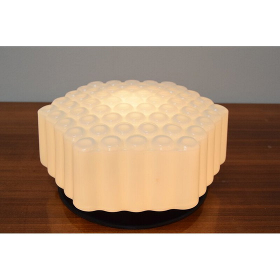 Image 1 of Vintage glazen en metalen plafondlamp, Tsjechoslowakije 1970