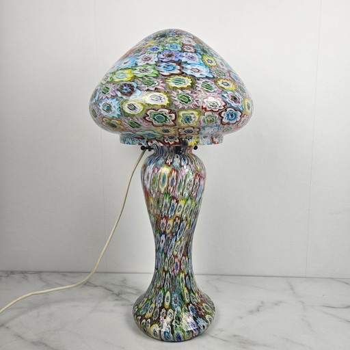 Fratelli Toso "Millefiore" tafellamp van Murano glas, Italië jaren 1950