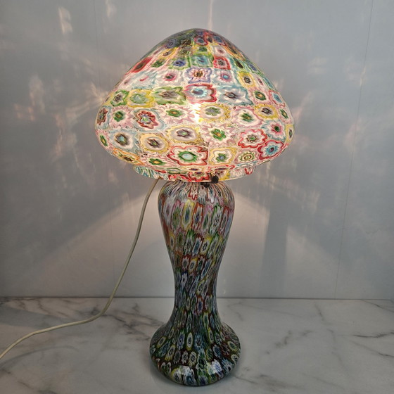 Image 1 of Fratelli Toso "Millefiore" tafellamp van Murano glas, Italië jaren 1950