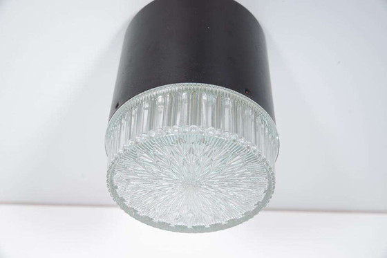 Image 1 of Vintage glazen jaren 60 plafondlamp