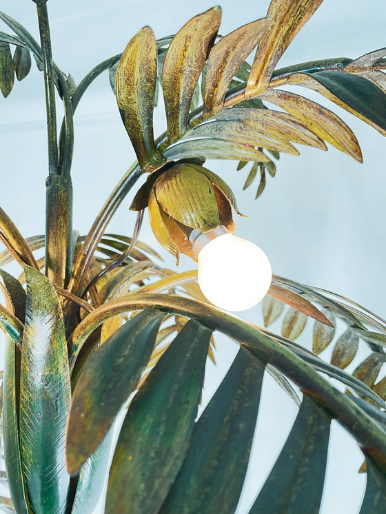 Image 1 of Vintage beschilderde palm vloerlamp