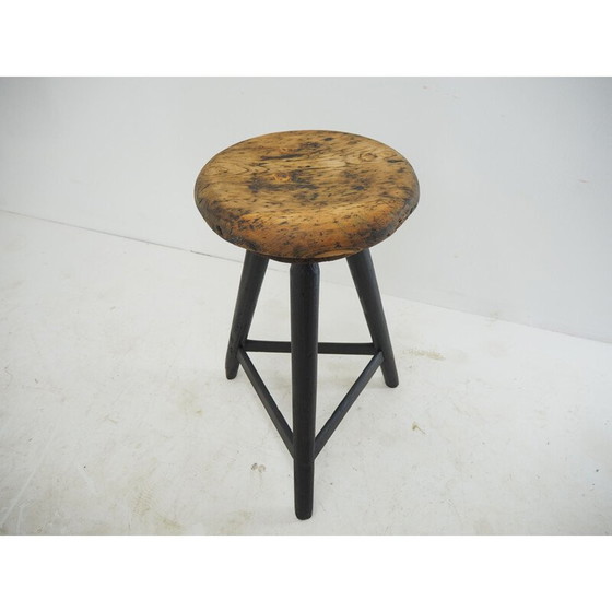 Image 1 of Vintage houten krukje, jaren 1930