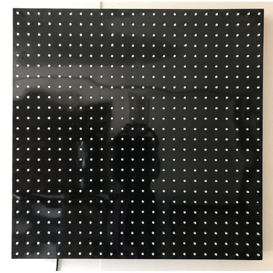 Image 1 of Vintage zwart gelakt metalen lichtpaneel, 1990