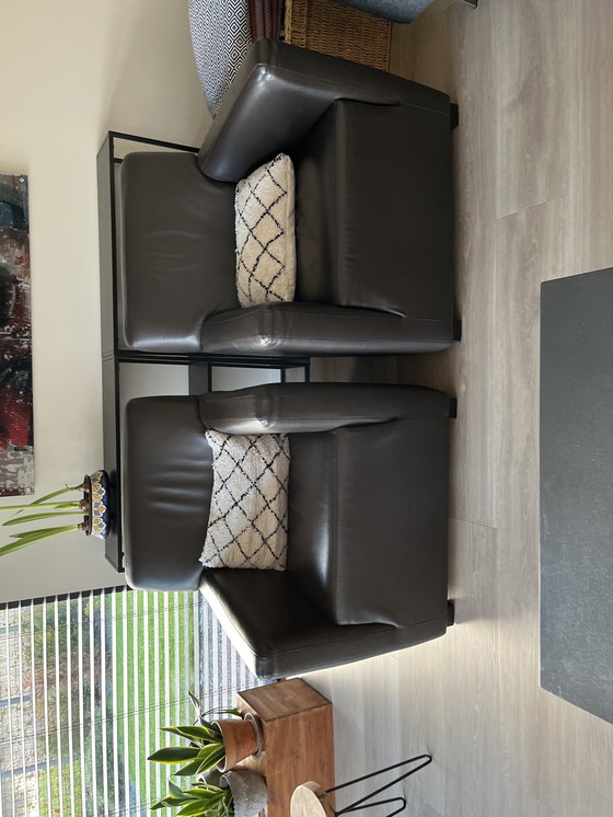 Image 1 of 3 Danca Bruine Leren Stoelen 