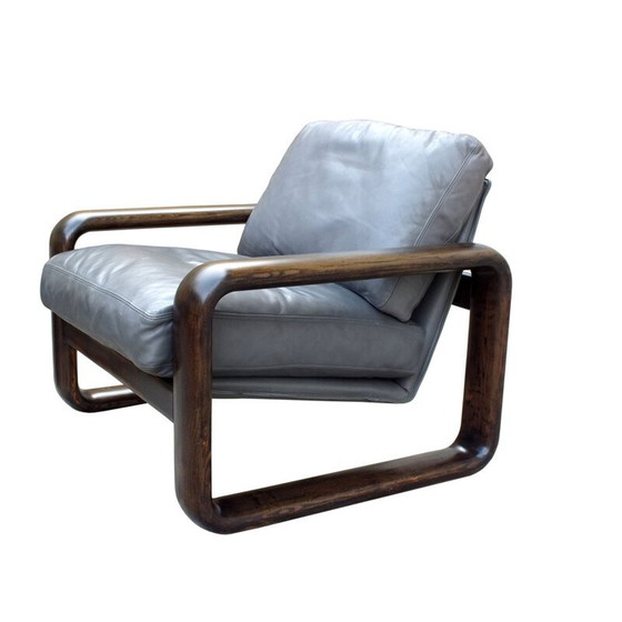 Image 1 of Vintage lederen en houten bankstel van Rosenthal door Burkhard Vogtherr, 1974