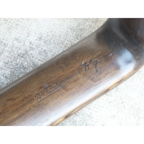 Image 1 of Vintage lederen en houten bankstel van Rosenthal door Burkhard Vogtherr, 1974