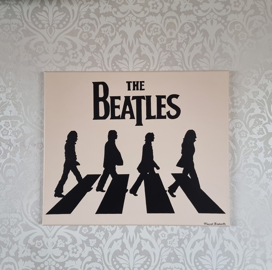 Image 1 of Frances Eckhardt - Schilderij The Beatles Abbey Road 50X60 Cm