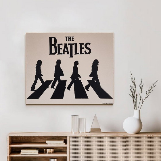 Image 1 of Frances Eckhardt - Schilderij The Beatles Abbey Road 50X60 Cm