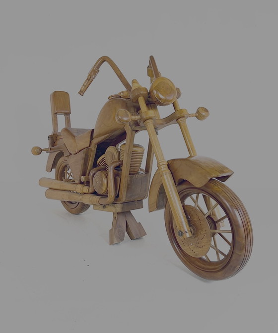 Image 1 of Massief 1:1 Teakhouten Harley Davidson ‘70