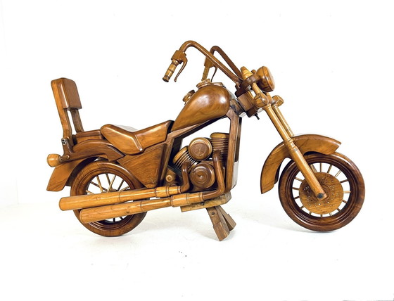 Image 1 of Massief 1:1 Teakhouten Harley Davidson ‘70