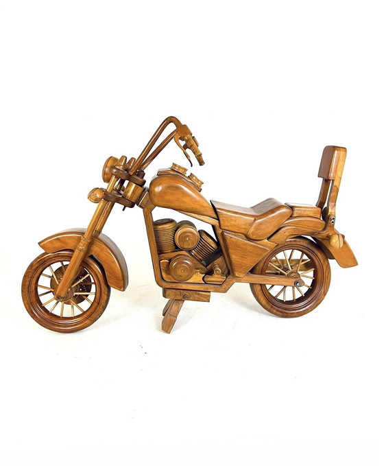 Image 1 of Massief 1:1 Teakhouten Harley Davidson ‘70