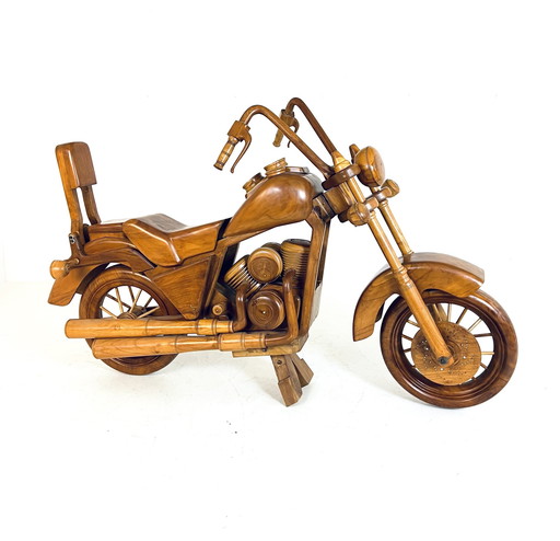 Massief 1:1 Teakhouten Harley Davidson ‘70