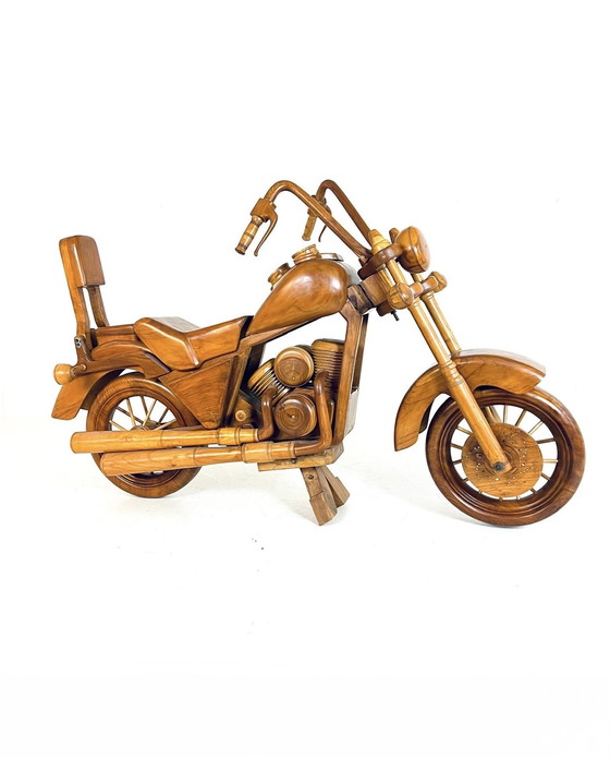 Image 1 of Massief 1:1 Teakhouten Harley Davidson ‘70
