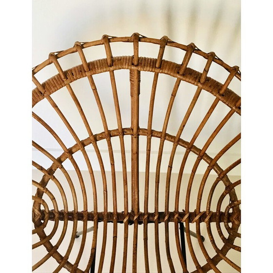 Image 1 of Paar vintage rotan fauteuils van Franco Albini, Italië 1960