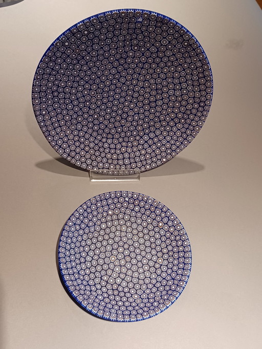 2X Ercole Moretti Murano Millefiori Glas Schaaltjes