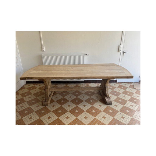 Vintage kloostertafel in ruwe eik