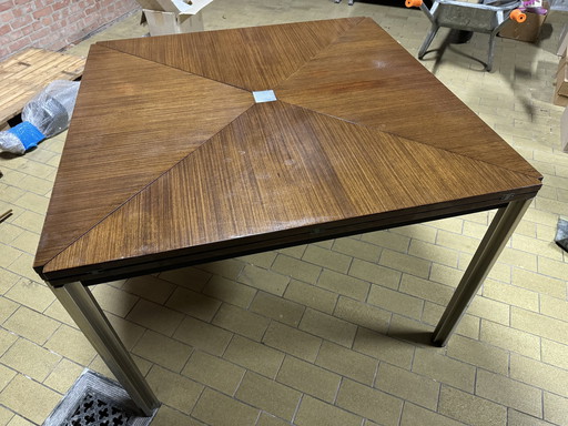 Tecno Milano T92 uitschuifbare eettafel en stoelen van Eugenio Gerli