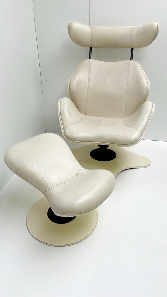 Image 1 of Vintage fauteuil Stokke Tok met ottoman Variér