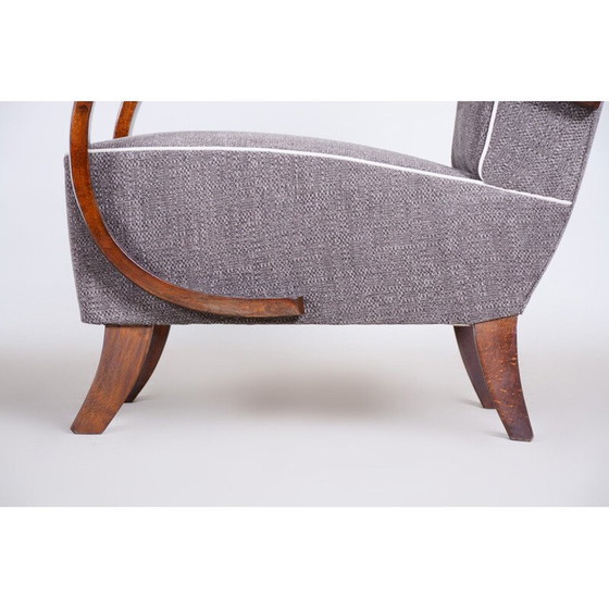 Image 1 of Paar vintage grijze Art Deco fauteuils, jaren 1930