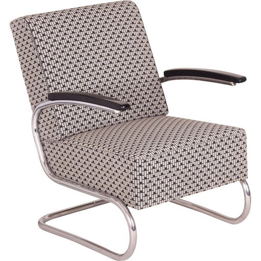Vintage gedessineerde fauteuil van Mücke Melder, Tsjecho-Slowakije 1930