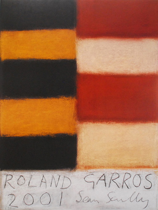 Sean Scully - original affiche Roland Garros 2001 - Galerie Lelong, Paris