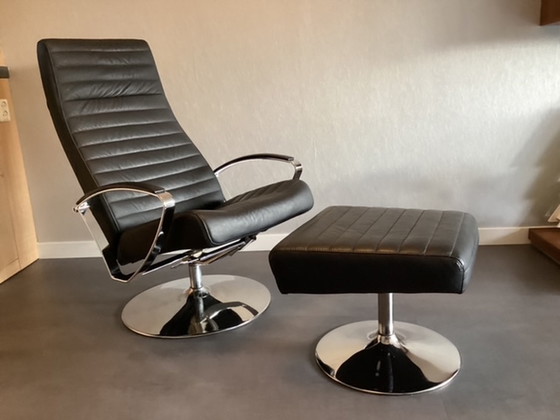 Image 1 of BoConcept Wing draai fauteuil met voetenbank