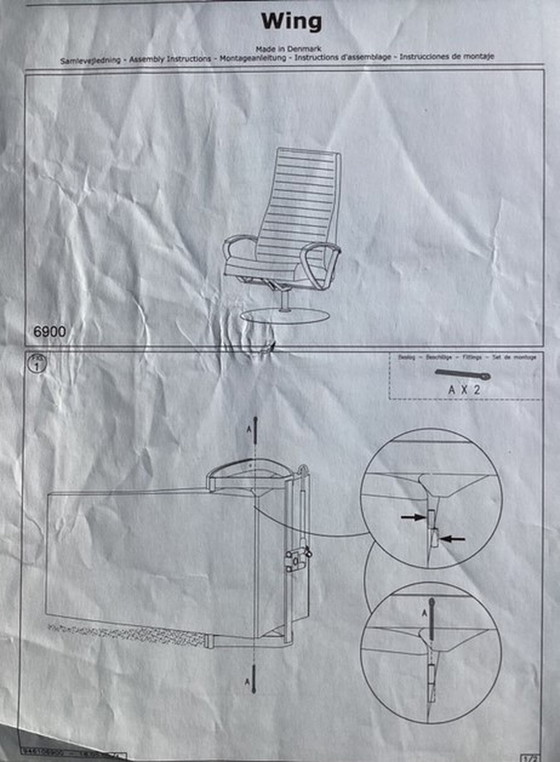 Image 1 of BoConcept Wing draai fauteuil met voetenbank