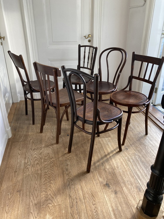 Image 1 of 6X Geselecteerde Thonet Stoelen