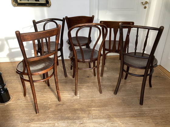 Image 1 of 6X Geselecteerde Thonet Stoelen