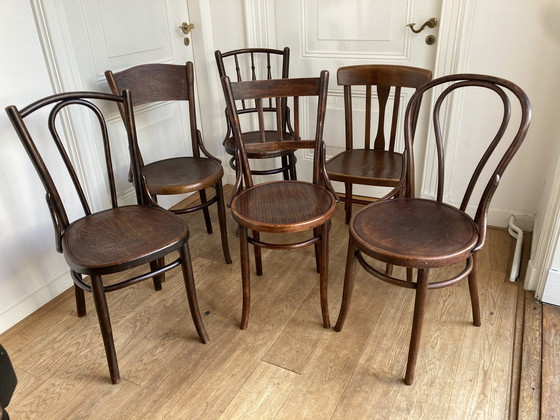 Image 1 of 6X Geselecteerde Thonet Stoelen