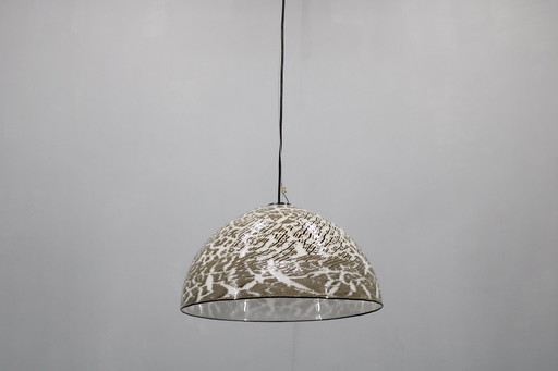 1970S Italiaanse glazen hanglamp