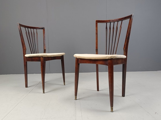 Image 1 of Mid Century Italiaanse eetkamerstoelen, 1950S