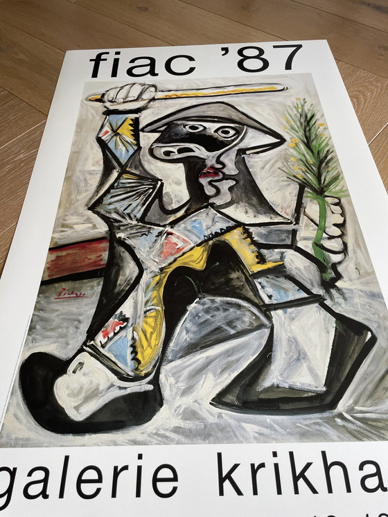 Image 1 of Pablo Picasso (1881-1973), Arlequin, Exibitie Affiche Galerie Krikhaar Fiac 1987, Gedrukt in Nederland nr. 304