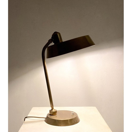 Image 1 of Vintage messing bureaulamp, Italië 1960