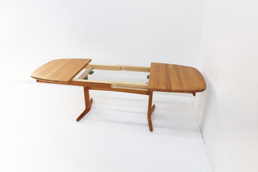 Vintage Deense Ovalen Uitschuifbare Eettafel Tafel Massief Teak 1960S