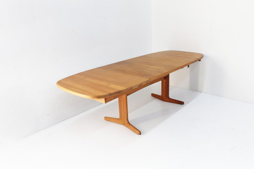 Vintage Deense Ovalen Uitschuifbare Eettafel Tafel Massief Teak 1960S