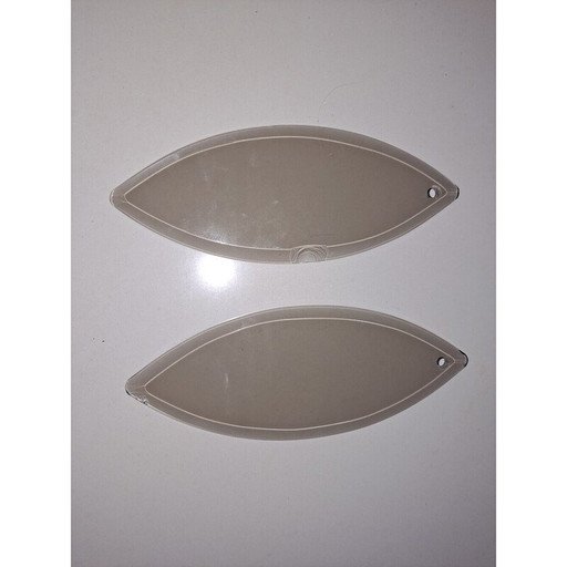 Vintage chroom en rookglas hanglamp van Veca Fontana Arte, Italië 1970