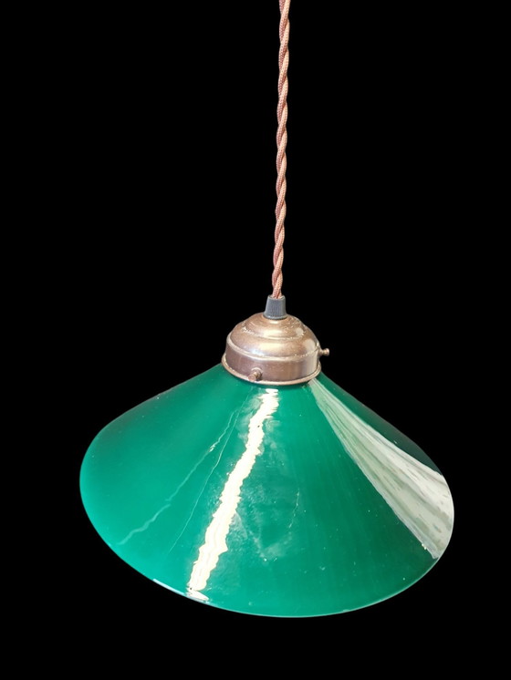 Image 1 of Vintage Opaline Glazen Hanglamp