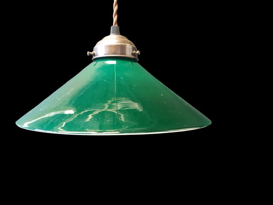 Image 1 of Vintage Opaline Glazen Hanglamp