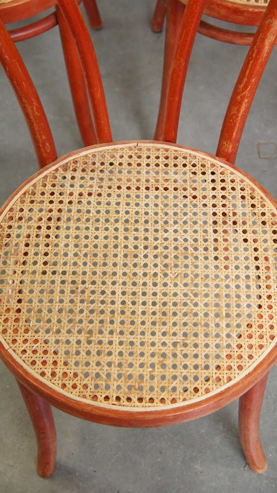 Image 1 of 2x Rode Vintage Bistrostoelen