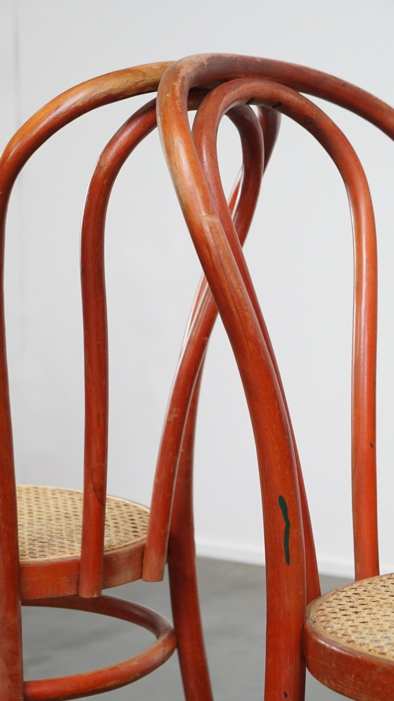 Image 1 of 2x Rode Vintage Bistrostoelen