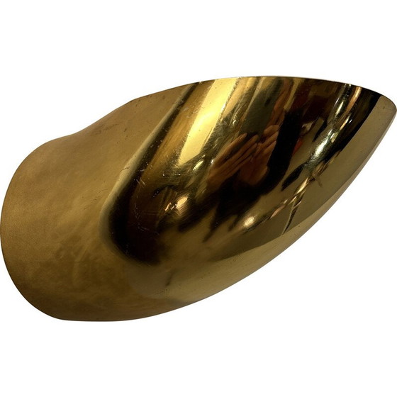 Image 1 of Vintage gouden messing wandlamp van Martinelli, 1970