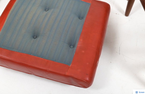 Image 1 of Deense teakhouten fauteuils met leren zittingen, jaren 1960, set van 2