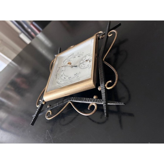 Image 1 of Vintage barometer van smeedijzer en messing voor Naudet, Frankrijk 1950