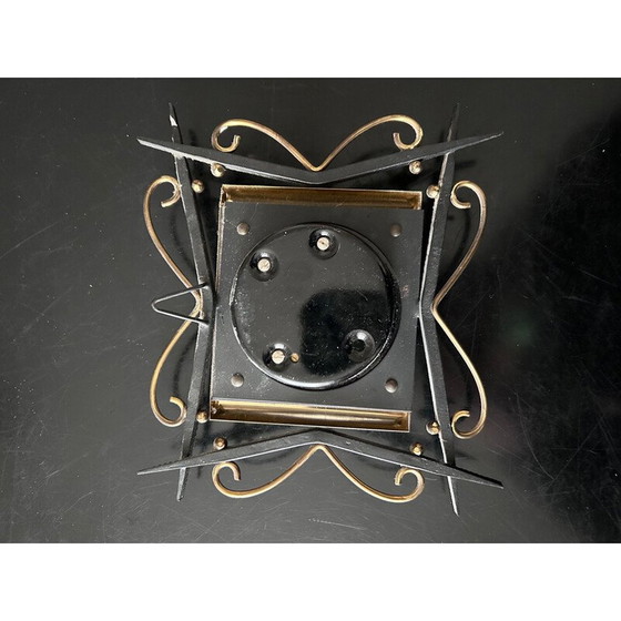 Image 1 of Vintage barometer van smeedijzer en messing voor Naudet, Frankrijk 1950