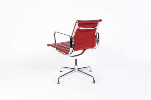 4x Vitra ea108 rood leder Chroom 