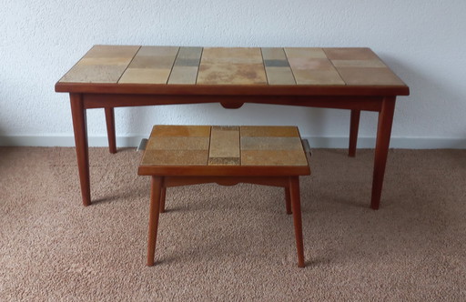 Vintage Design Salontafel met Bijzettafel - Midcentury