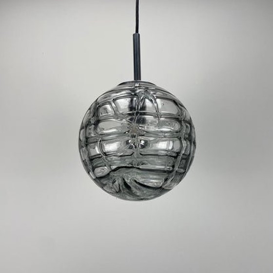Image 1 of Doria Leuchten Hanglamp - Rookglas Bol - 1970